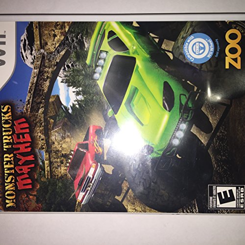 Wii game case shown sideways with a green and a red monster truck