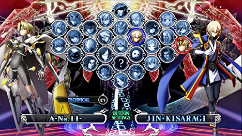 Character select screen with two fighters either side of a portrait grid