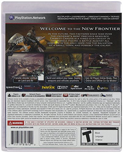 Back of the PS3 case: welcome to the new frontier, rated T