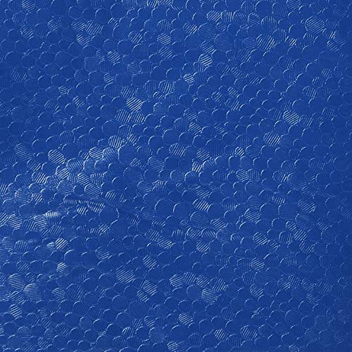 Close-up of the blue cape's pebble embossed vinyl texture