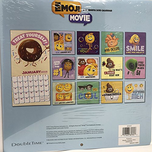 The Emoji Movie 16 month 2018 Calendar 10 x 10