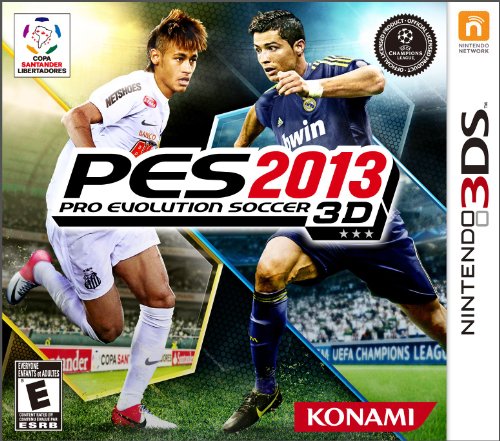 PES 2013 3D game cover for 3DS with two soccer players on a stadium pitch