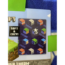 Load image into Gallery viewer, Mojang Minecraft Blue Plush Blanket 40&quot; x 50&quot; Fleece Throw Soft &amp; Cozy
