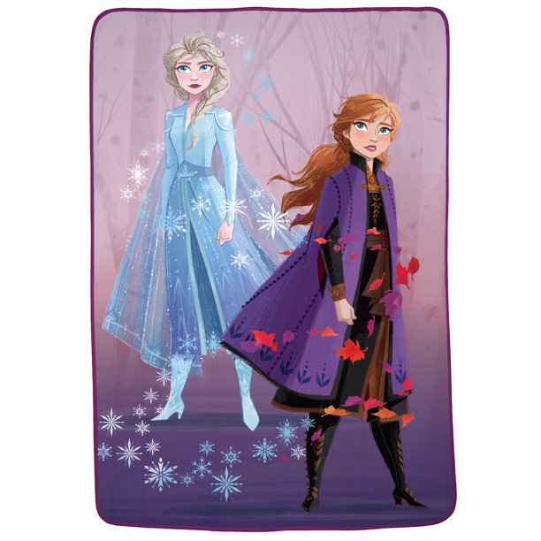 Disney Frozen Kids Blanket, Twin/Full, Microfiber Coral Fleece, Purple