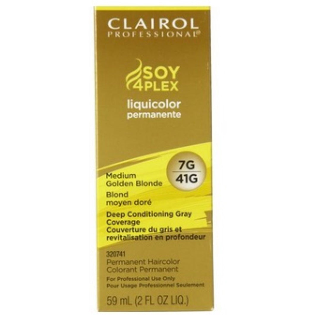 Clairol Professional Soy4plex Liquicolor Permanent Hair Color, Medium Golden Blonde 7G/41G