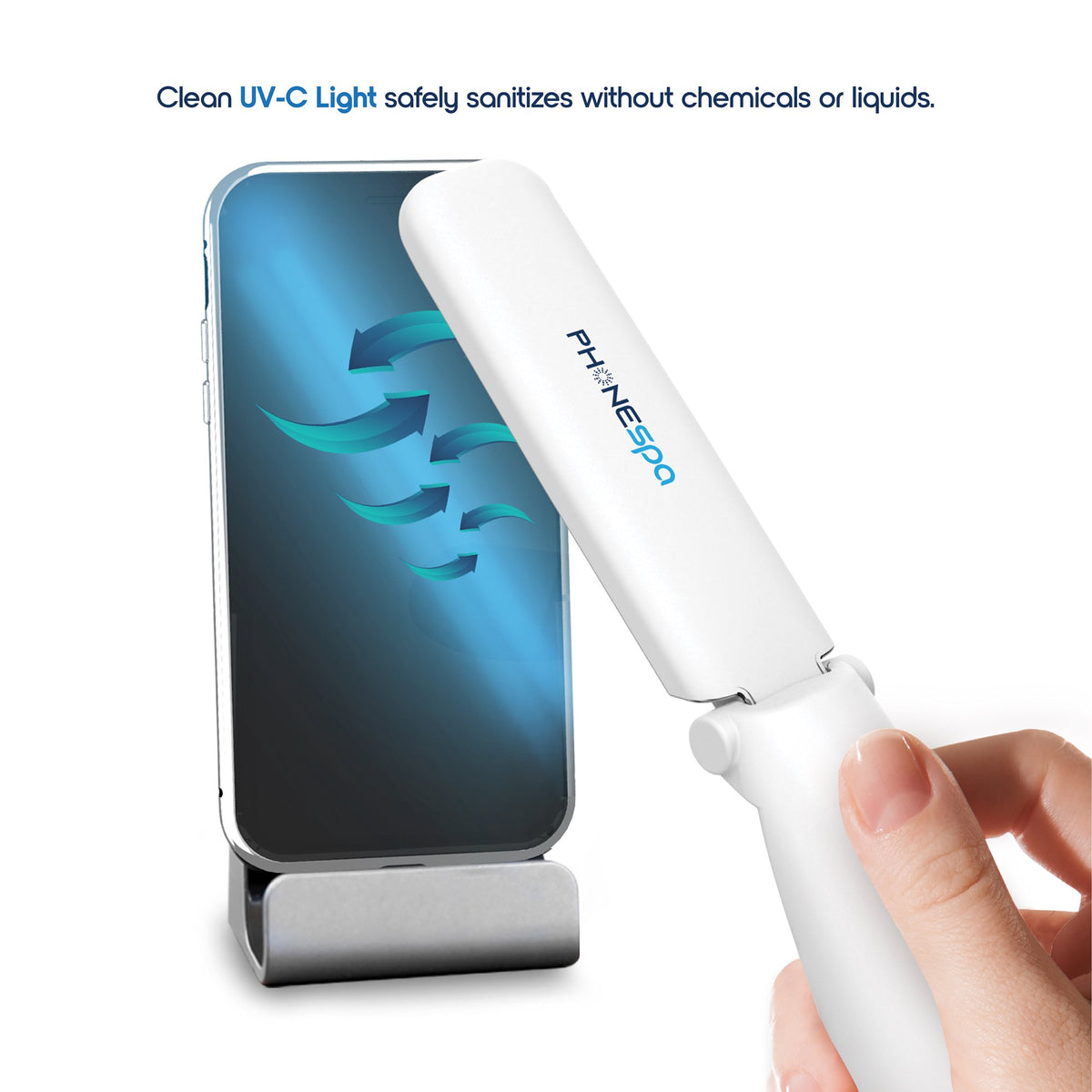 PhoneSpa Convenient, Portable, and Foldable UV-C Light Sanitizer That’s USB Chargeable for Home, Car, or Travel Purposes EPA Est. 96641-CHN-001