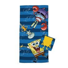 Load image into Gallery viewer, SpongeBob SquarePants Kids Cotton Bath Towel and Wash Cloth Set
