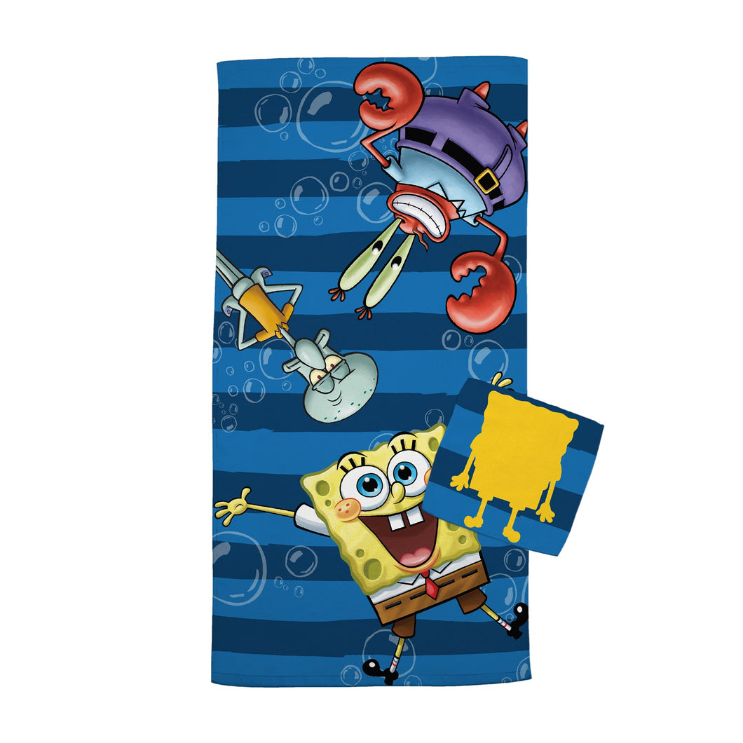 SpongeBob SquarePants Kids Cotton Bath Towel and Wash Cloth Set