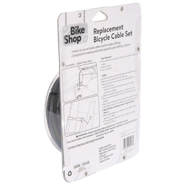 Back of the Bike Shop cable set pack with installation steps