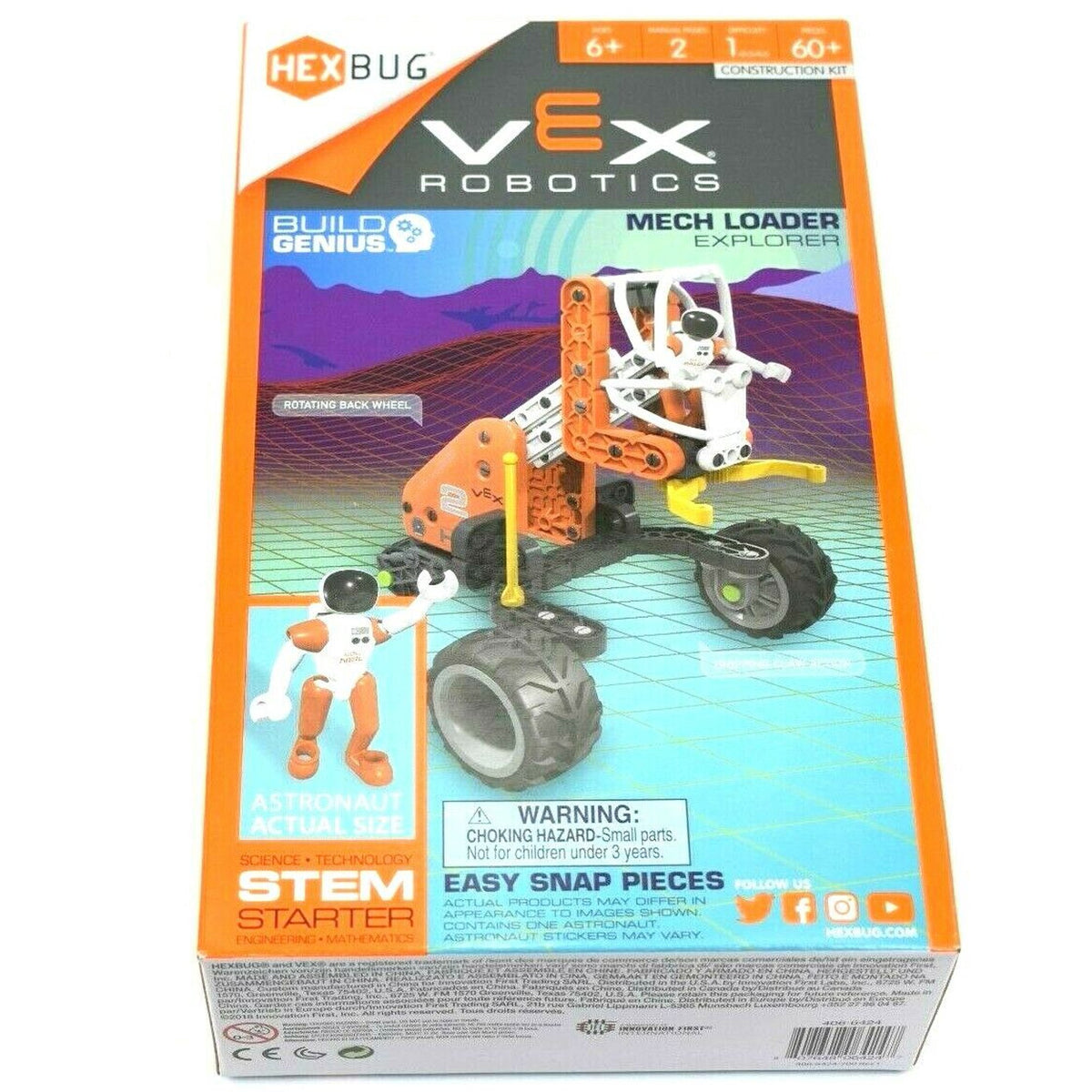 HEXBUG VEX Robotics Mech Loader Explorer box with orange loader and astronaut