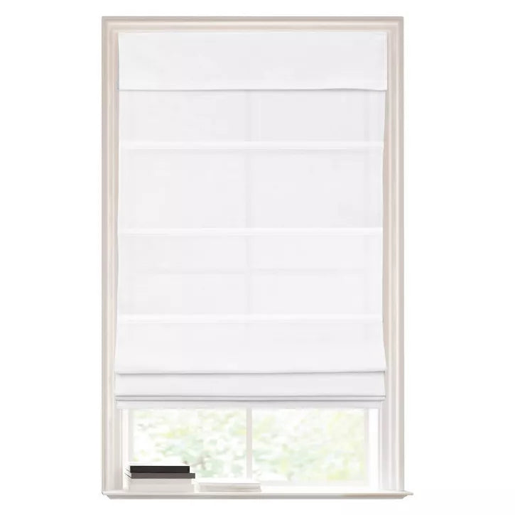 Light Filtering Cordless Roman Window Shade White 64 Inches (L), 27 Inches (W) - Lumi Home Furnishings