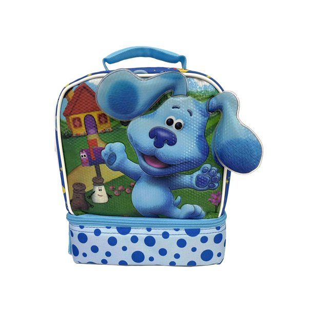 Kids Nickelodeon Blues Clue Dual Compartment Drop Bottom Lunch Bag