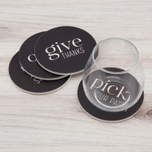 Load image into Gallery viewer, Way to Celebrate Round Drink Coasters, Ceramic, Give, 4-Pack, Multi-Color
