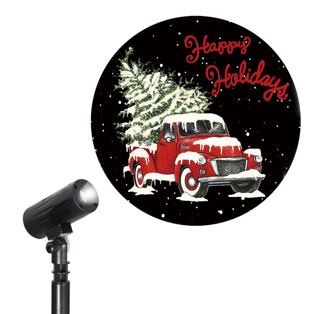 Holiday Time 3-Function LED Old Time Truck with Christmas Tree Projector, with Outdoor Adaptor