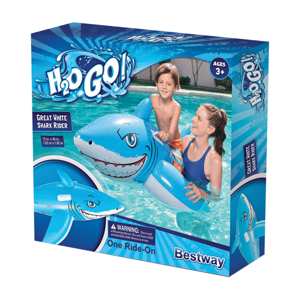 H2OGO Great White Shark Ride-On Float 72