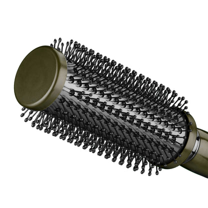 Wild Primrose by Conair Hot Curling Nylon Round Hairbrush for Top-Rated Smooth Waves or Curls in Olive Green, 1ct