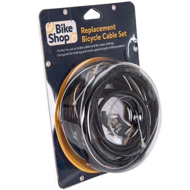 Bike Shop replacement bicycle cable set in a blue and orange blister pack