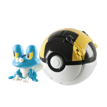 Load image into Gallery viewer, Tomy Pokemon Throw &#39;N&#39; Pop Froakie and Ultra Ball Figure Set
