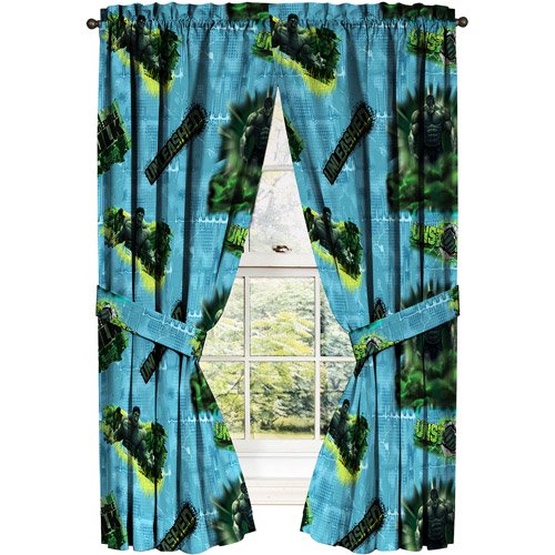 Marvel The Incredible Hulk Window Drapes, 1 pair, 42