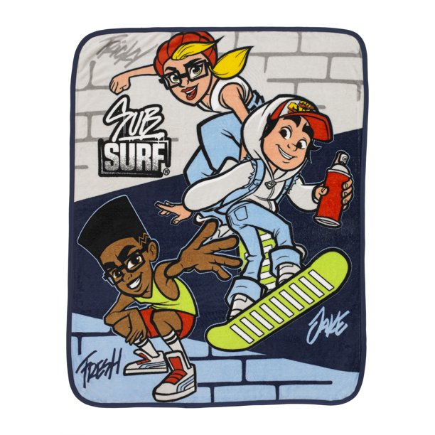 Subway Surfers Kids Microfiber Bedding Plush Silky Soft Throw, 40