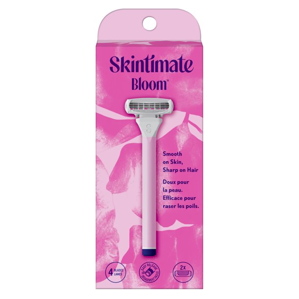 Skintimate Bloom Women's Razor, 1 Razor Handle and 2 Refills UPC: 841058051145