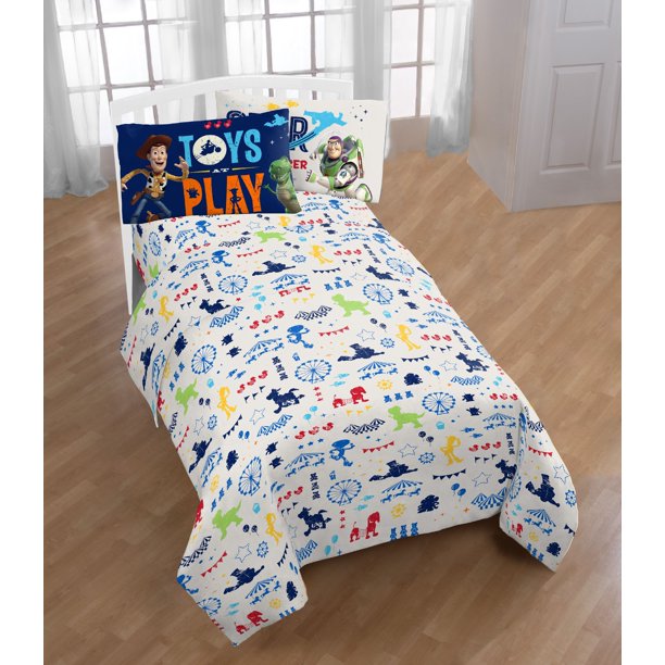 Toy Story Kids 4-Piece Full Sheet Set, 100% Polyester, Multi-color, Disney