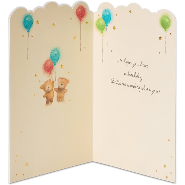 Inside of the bears birthday card: to hope you have a birthday as wonderful as you