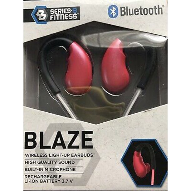 Series 8 Fitness Blaze Wireless Light-up Earbuds Red - Realmdrop Shop