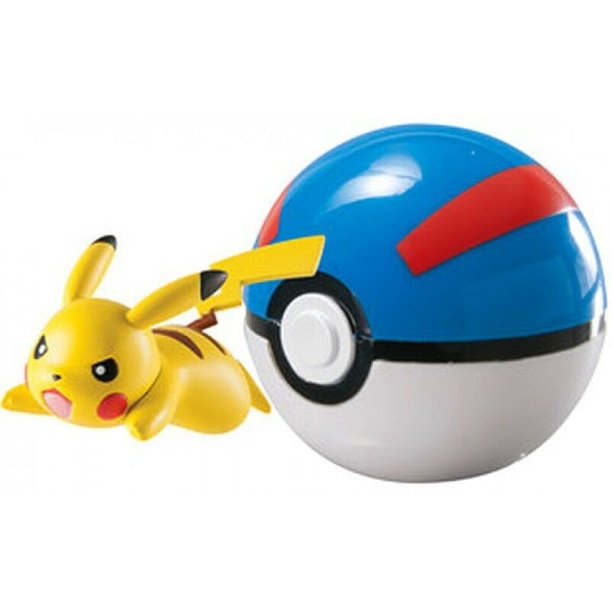Pokemon Clip n Carry Pokeball Pikachu & Great Ball Figure Set TOMY - Realmdrop Shop
