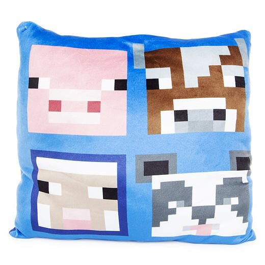 minecraft™ reversible squishy pillow 14in [faces]