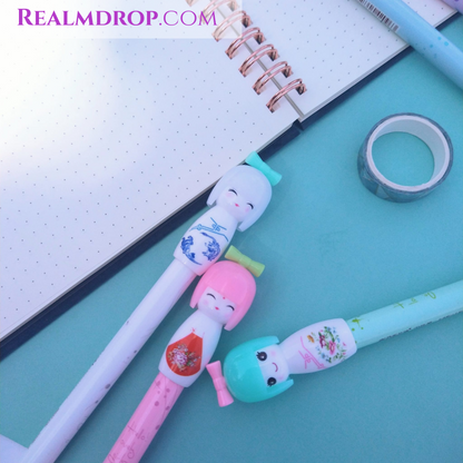 Kokeshi Japanese Doll Pens