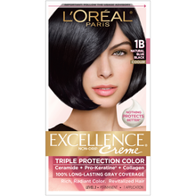 Load image into Gallery viewer, L&#39;Oreal Paris Excellence Creme, 1B Natural Blue Black
