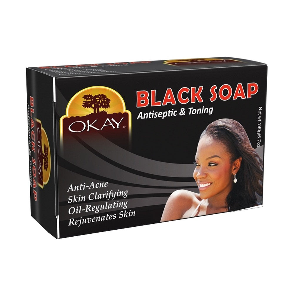 OKAY Black Soap, Antiseptic & Toning Soap 6.7oz