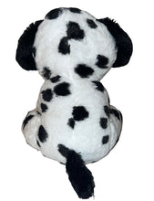 Load image into Gallery viewer, Puppy Hug Me Sitting Black And White Dog W/ Red Bow Stuffed Plush age 3+

